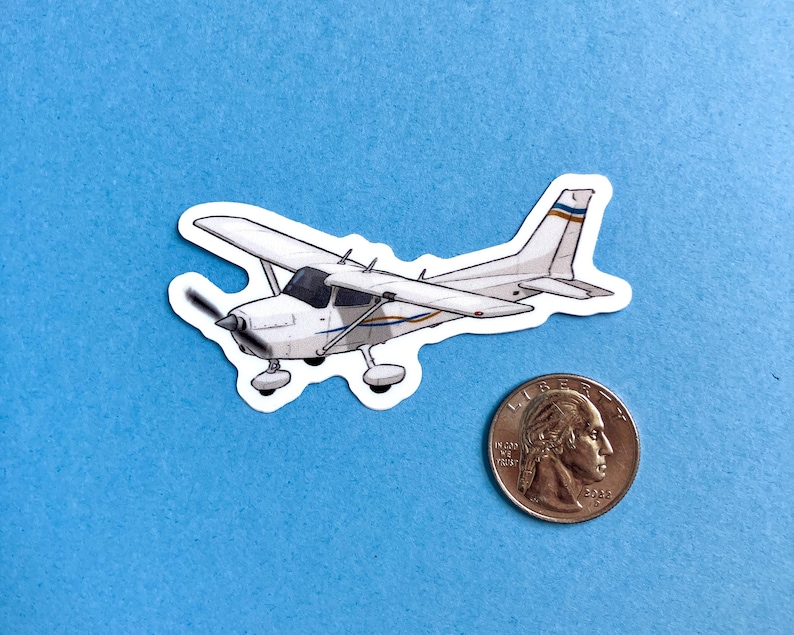 Cessna 172 Aircraft Blue and Gold 3x1 In. Vinyl Sticker - Etsy