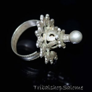 Vintage Afghan Sterling Silver Ring, US 8 - 9, Old Ethnic Tribal Nomad Ring, Collectors Piece, Gift for Her