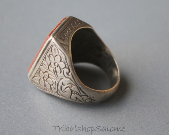 Afghan Unisex Silver Ring with Goldstone - image 4