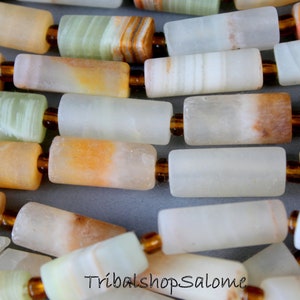 Longish Pastel Calcite Beads