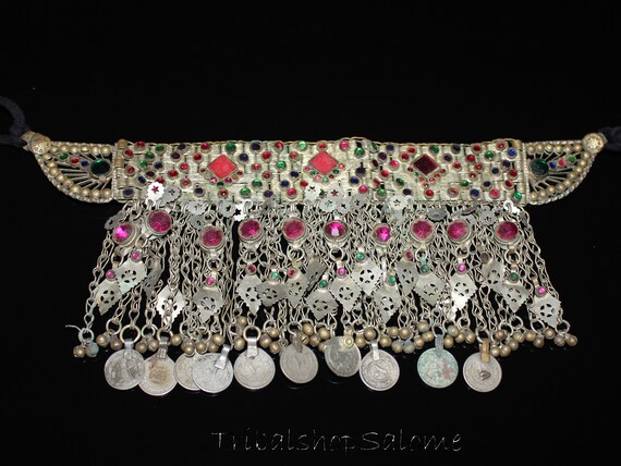 Vintage Kuchi Tribal Choker, Ethnic Nomad Tribal A