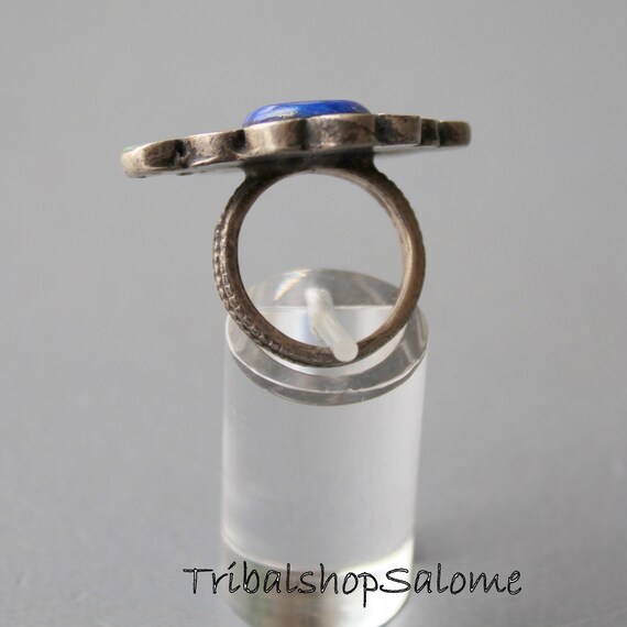 Afghan Silver Ring with Lapislazuli, Turquoise an… - image 4