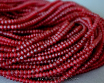 Collier 3 Rangs En Cornaline Tressé Vintage - Longueur 40/48 Cm, Pierre Naturelle, Occasion Authentique