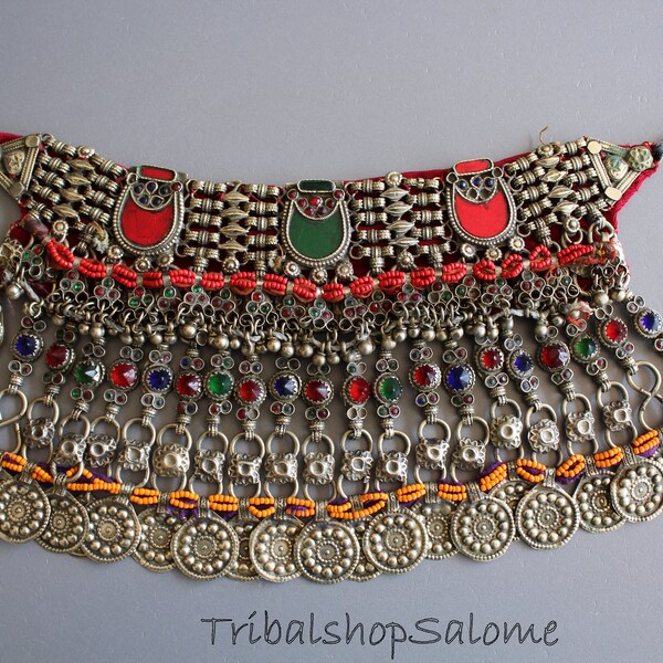 Kuchi Tribal Choker with Glass Jewels