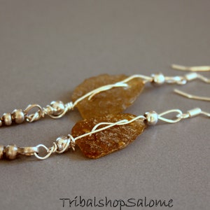 Ancient Roman Glass Shard Earrings, Handmade Glass Earrings with Silver Charm, Gift for Her