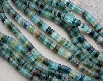 Heishi Glassbeads made of Ancient Roman Glass, 41 cm / 16.14 " long Strand, 6-9 mm Diameter
