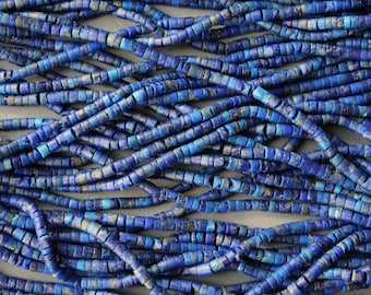 Small Lapislazuli Heishi Beads from Aghanistan, Bead Size 2.5 mm Diameter