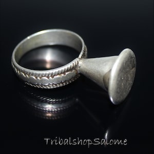 Classic Afghan Kuchi Sterling Silver Ring, Old Ethnic Tribal Nomad Ring, US Size 7 Gift for Her, Boho Statement