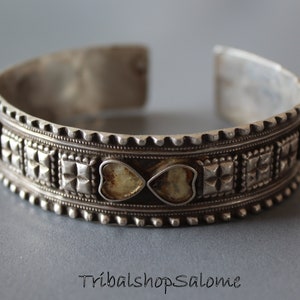 Adjustable Afghan Unisex Silver Bracelet; 27 g