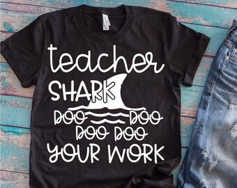Download Teacher shark svg | Etsy