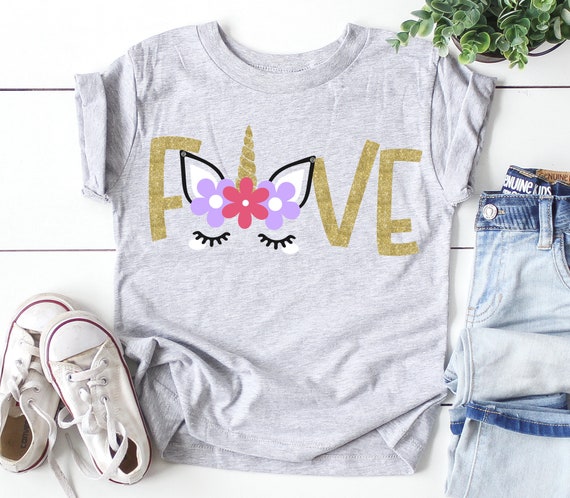 Download Unicorn svg Fifth Birthday svg 5th birthday svg five svg ...