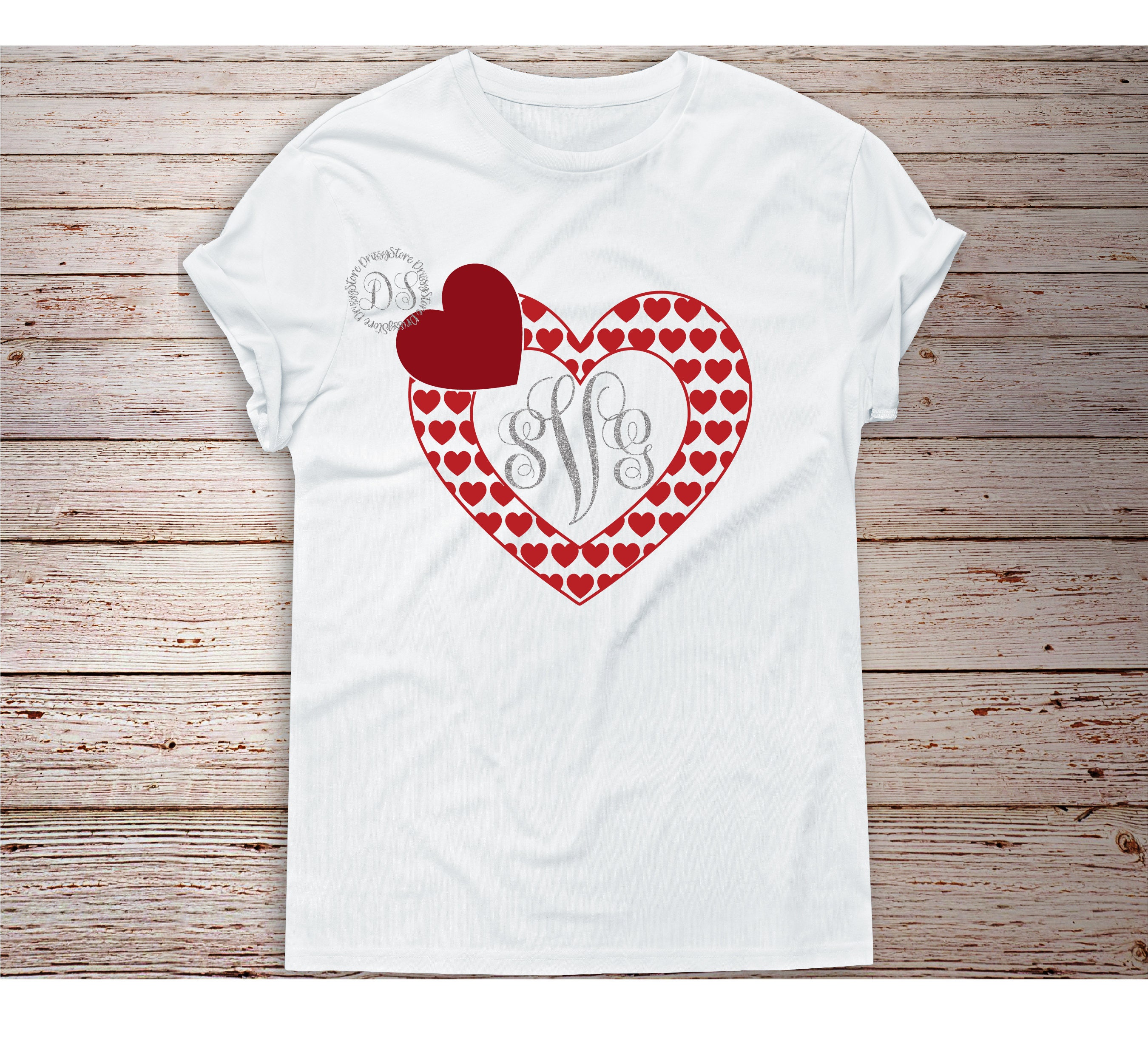 Heart Monogram Svg Valentine Svg Love Svg Monogram Frame Etsy