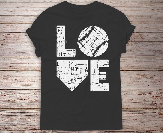 Love Baseball Svg Love Softball Svg Distressed Svg Grunge Etsy