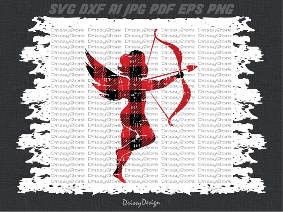 Cupid With Bow Svg Valentines Day Svg Plaid Svg Love Svg Etsy