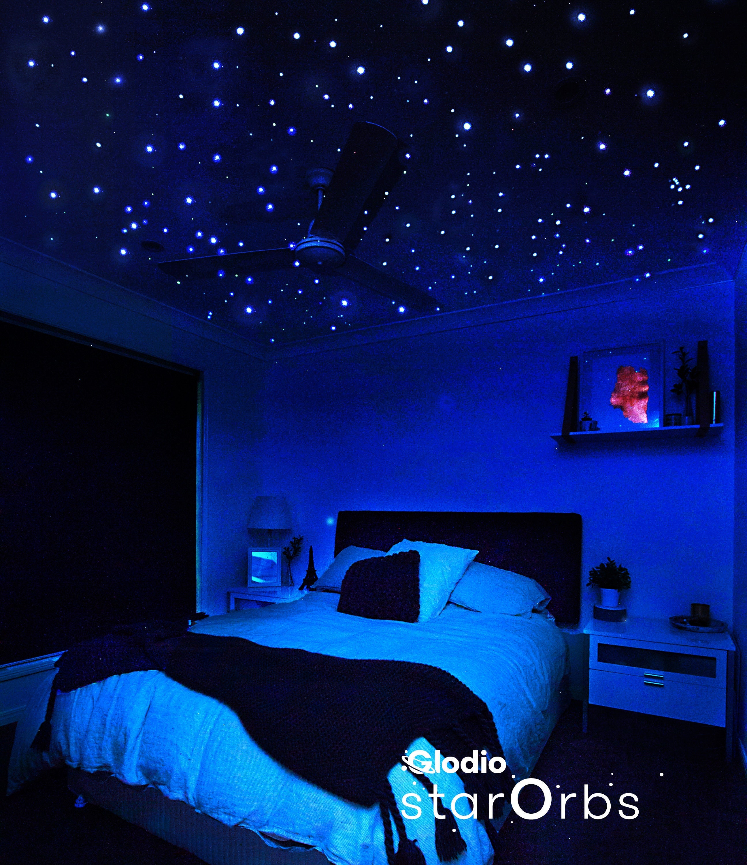 Glow in the Dark Self-adhesive Stickers Luminous Fluorescent Wall and  Ceiling Decals Stars and Moon Night Sky for Children's Room 