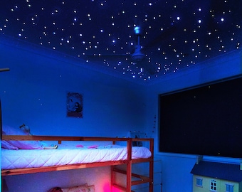 Heavenly Glow Star Stickers, Glow in the Dark starOrbs, 3D Star Ceiling, Galaxy Wall Bedroom Decor Sticker, Multi-Coloured Illusionary Stars