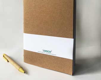 Vegan handmade notebook: Sustainable with kraft paper