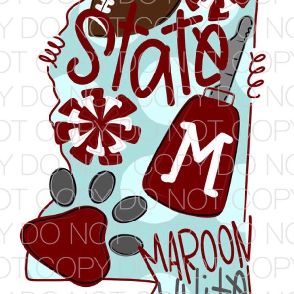 Mississippi State Dye Sublimation Transfer