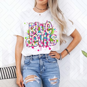 Blue Devils Floral Splatter Transfer Sheet