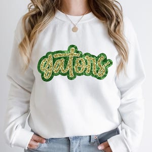 Gators Green Gold Faux Sequin Glitter Transfer Sheet