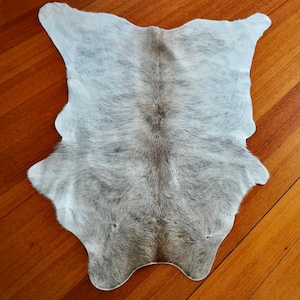 A Beautiful Grey Wave - A Lovely Pale Base - A Gorgeous Brahmin Calfskin Rug