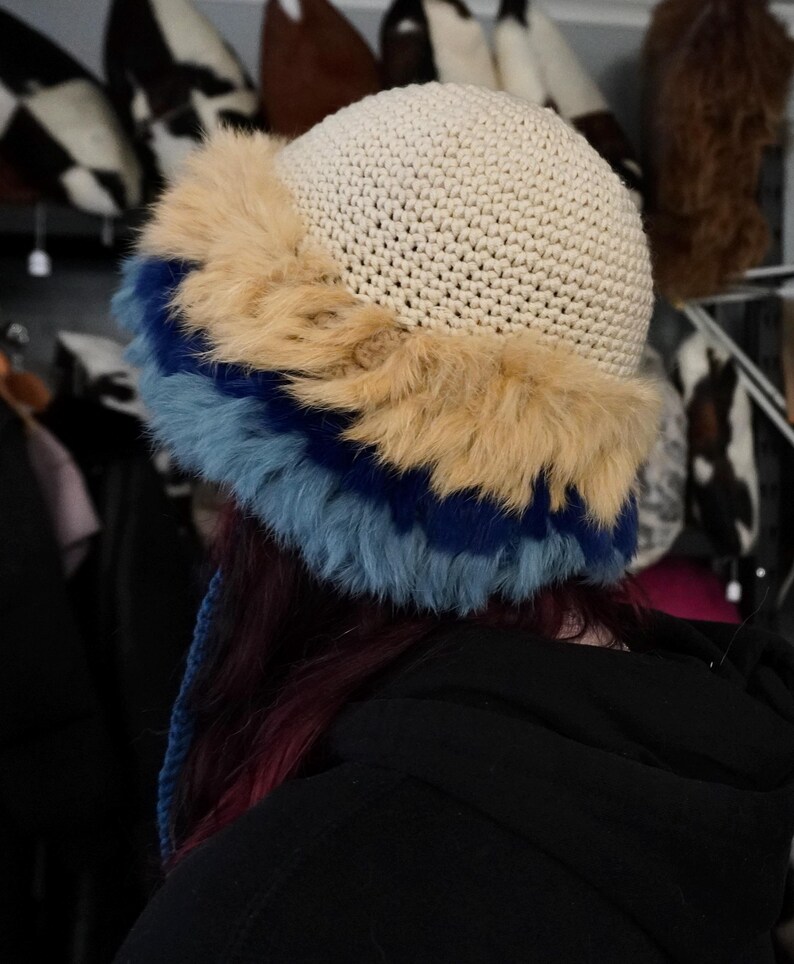 Rabbit Fur Trimmed Hat - add some fun to your winter wardrobe image 5