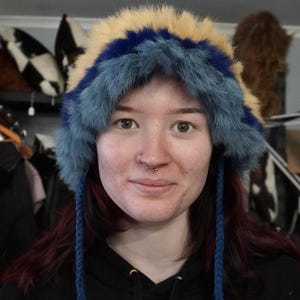 Rabbit Fur Trimmed Hat - add some fun to your winter wardrobe image 2