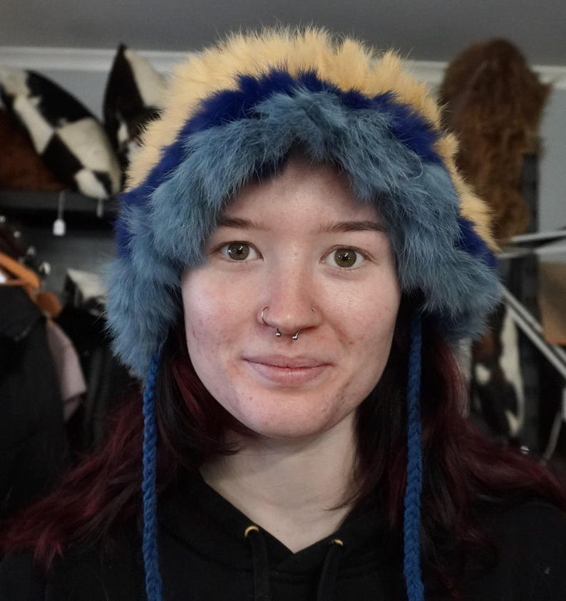 Rabbit Fur Trimmed Hat - add some fun to your winter wardrobe image 2