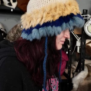 Rabbit Fur Trimmed Hat - add some fun to your winter wardrobe image 9