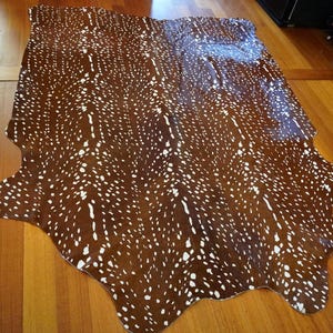A Printed Axis Deer Upholstery Grade Leather Rug