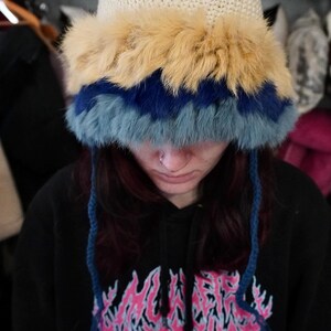 Rabbit Fur Trimmed Hat - add some fun to your winter wardrobe image 3