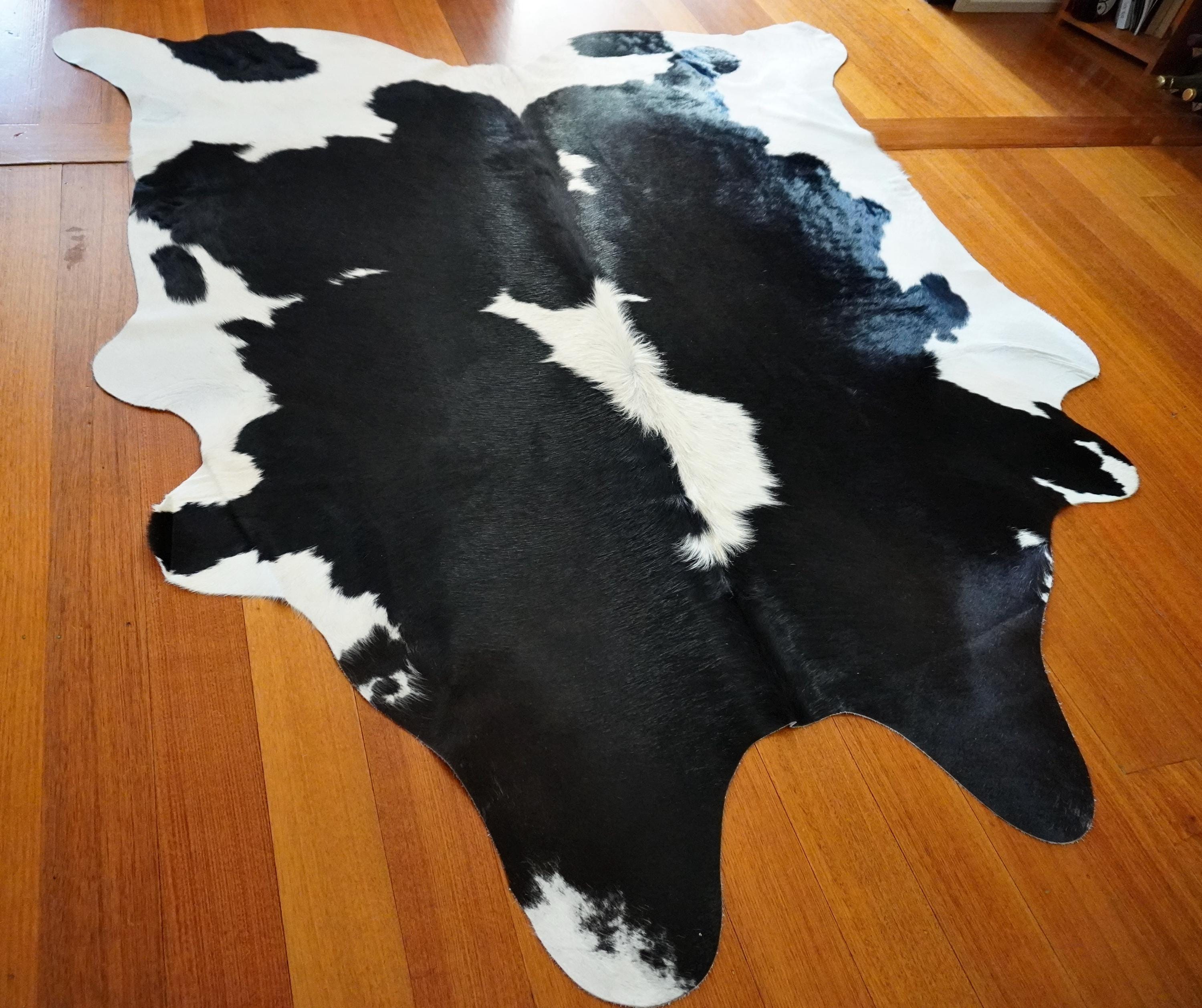 A Silky Smooth Et Black & Clean White Friesian Cowhide Rug - Etsy