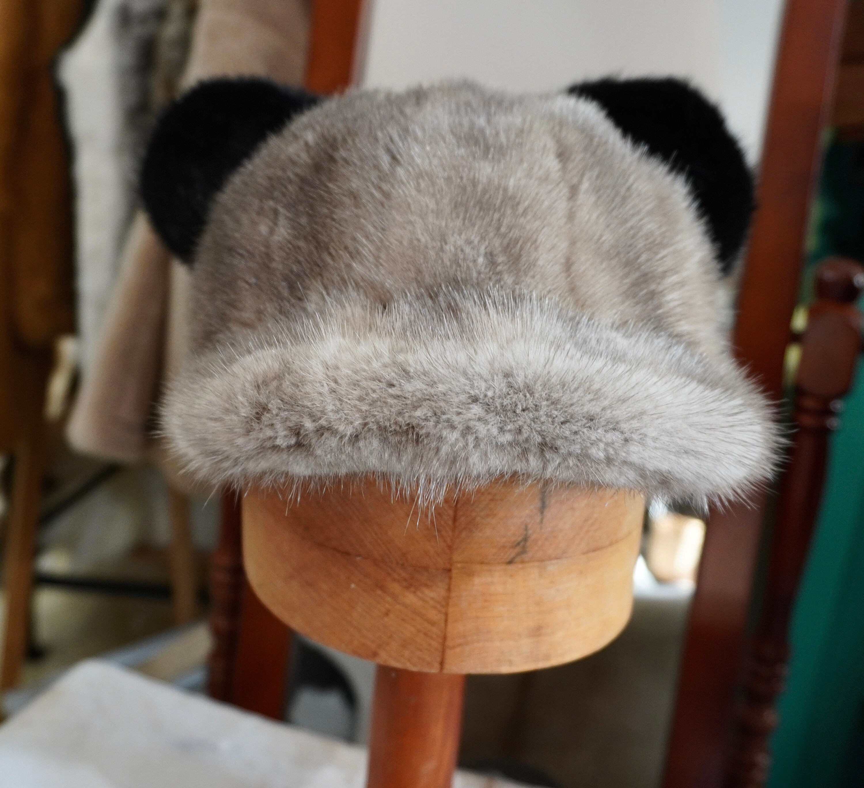Winter Fun - A Mickey Mouse Style Mink Fur Cap - Made to Make you Smile Mickey Sherpa Beanie Chocolate – Cakeworthy main image 3