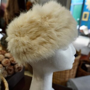 Antique Cream - A Soft & Beautiful Rabbit Fur Headband  display picture 3