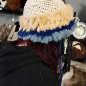 Rabbit Fur Trimmed Hat - add some fun to your winter wardrobe image 8