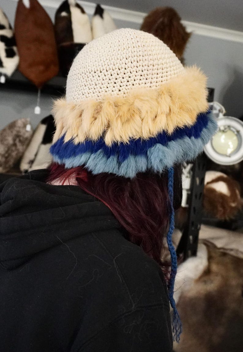 Rabbit Fur Trimmed Hat - add some fun to your winter wardrobe image 8