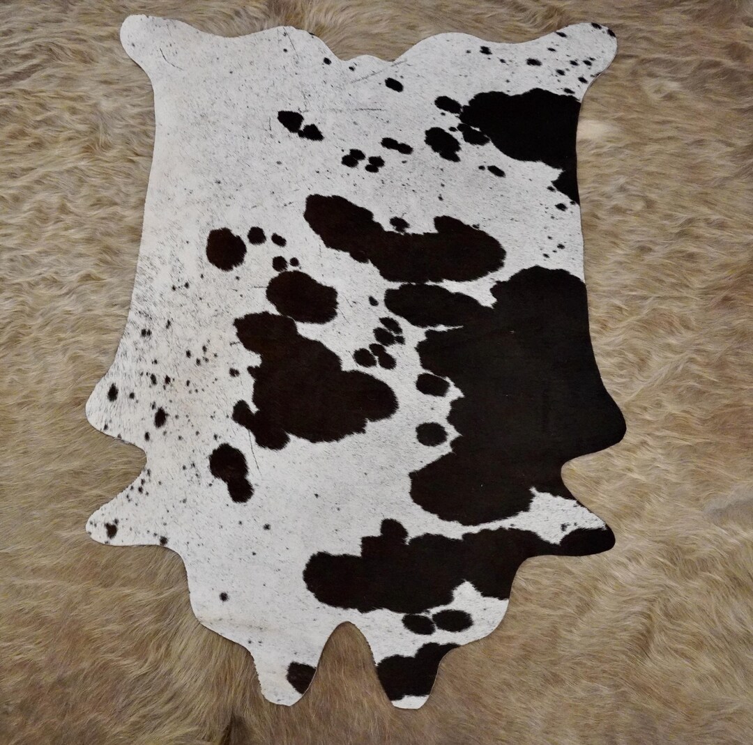 Mini Cowhide Rug Basically Black & White - A Lovely MINI Cowhide Rug - Etsy