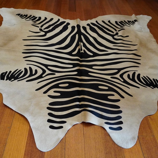 A Touch of the Wild - A Gorgeous Zebra Printed Cowhide Rug