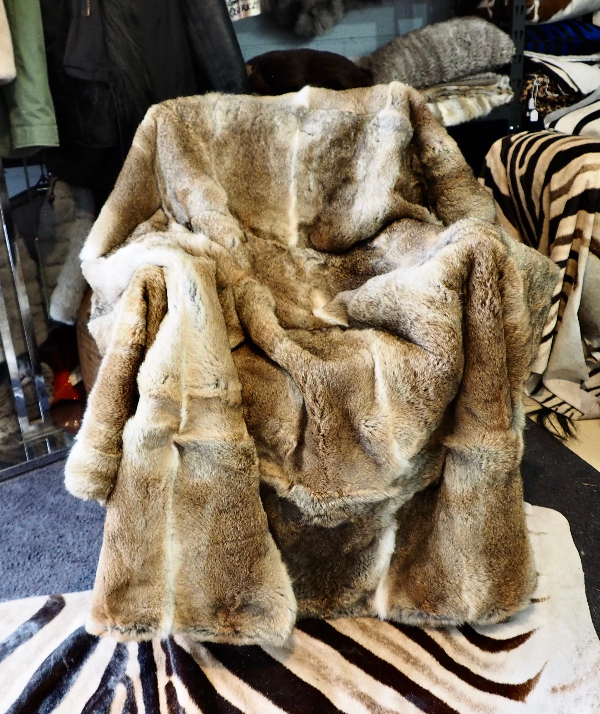 Fly Back Rabbit Fur Example Beautiful Natural Brown Fullskin Rabbit Fur Throw - 1800mm X 1600mm - Etsy