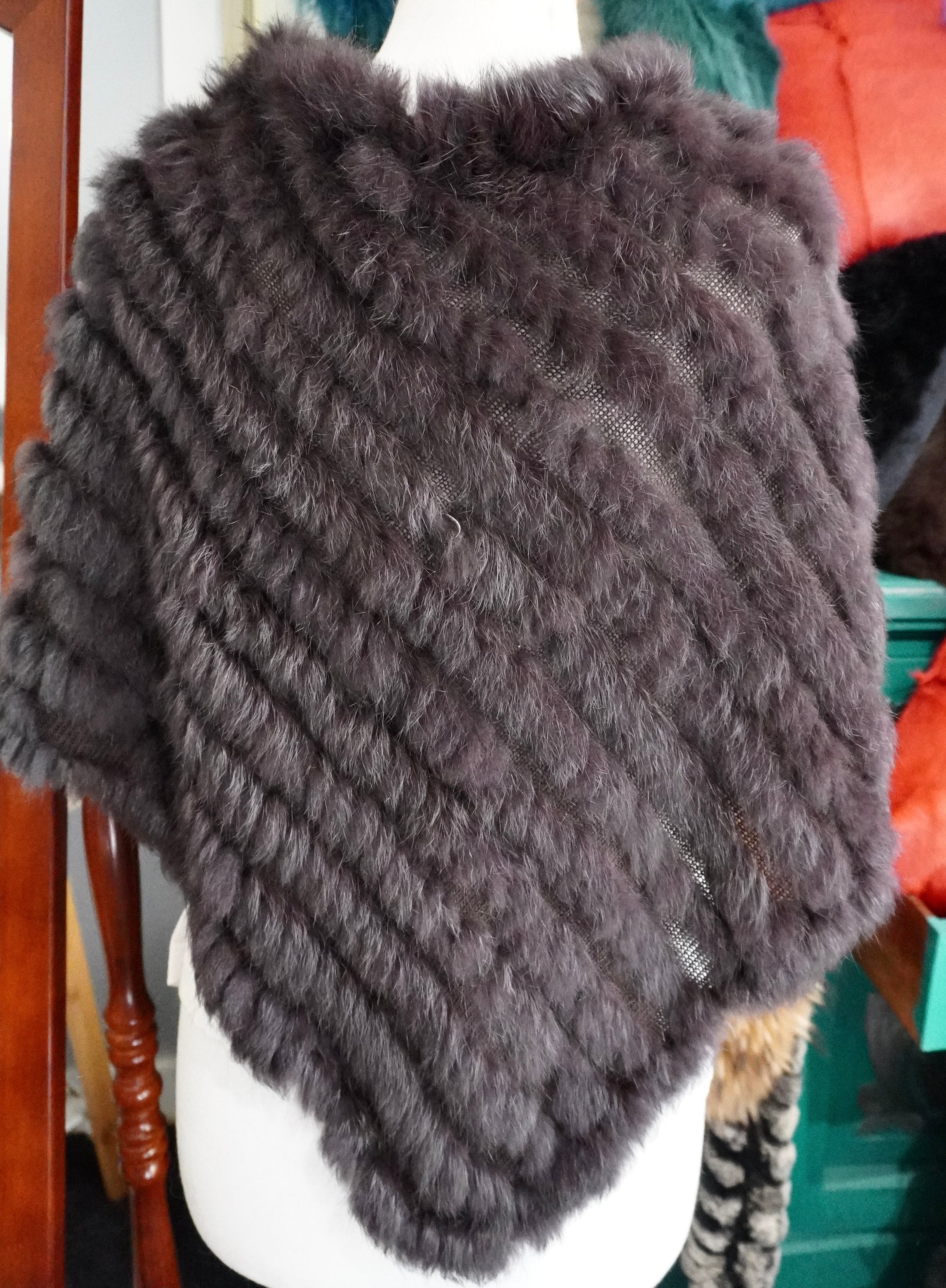 Cocoa Brown - A Beautiful Rabbit Fur Poncho - Etsy