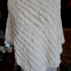 A Beautiful Soft Snow White Rabbit Fur Poncho