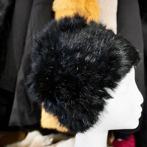 Beautiful Jet Black Knitted Rabbit Fur Beanie