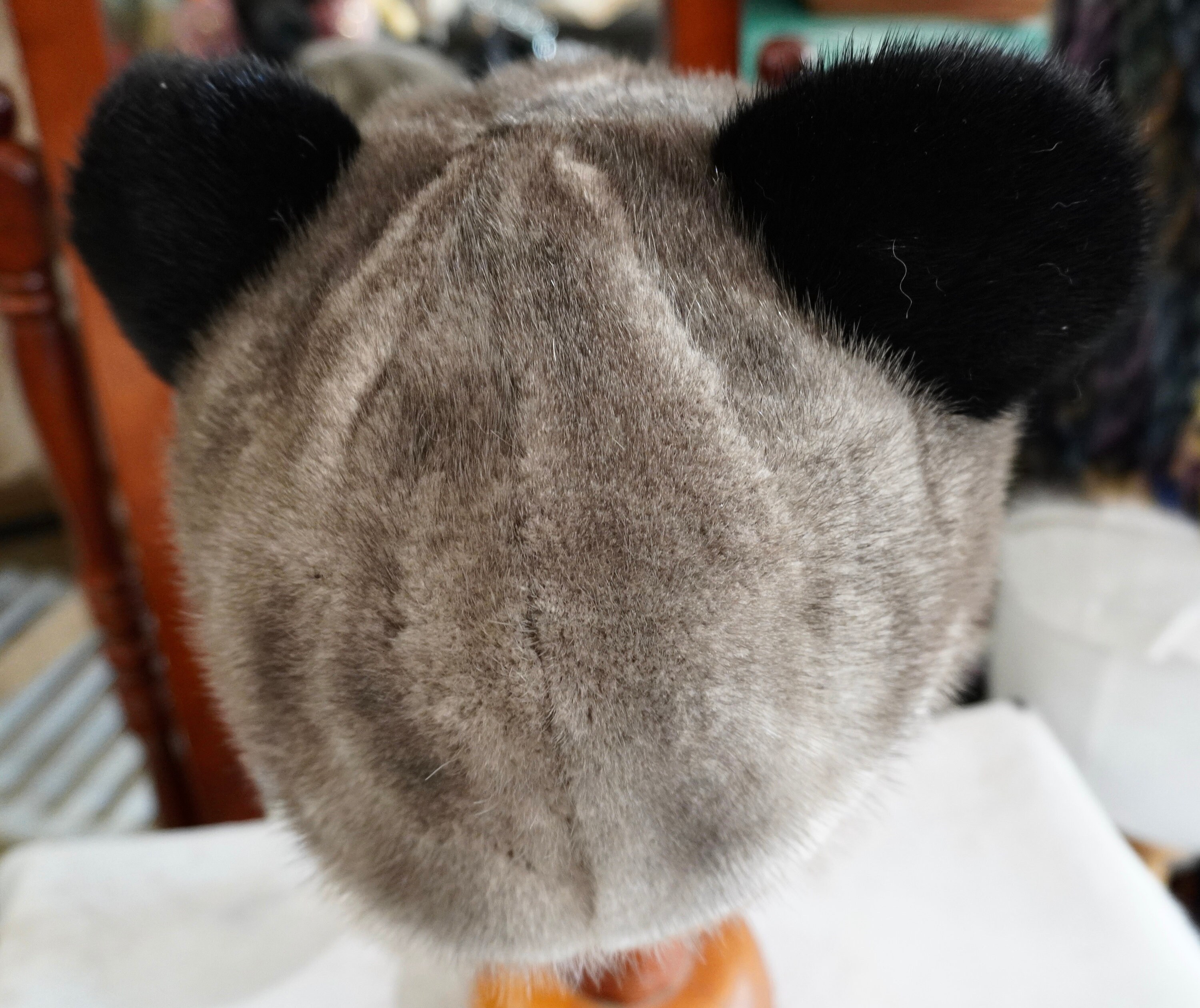 Winter Fun - A Mickey Mouse Style Mink Fur Cap - Made to Make you Smile Mickey Sherpa Beanie Chocolate – Cakeworthy main image 4