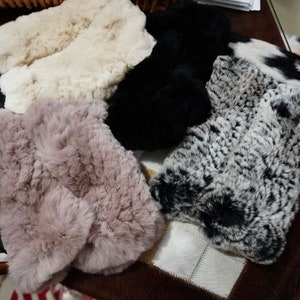 Beautiful Thick Super Soft & Warm Rex Rabbit Fingerless Mitten/ Arm Warmers - The Ultimate Winter Accessory.  ONLY   1 black pair left !!!