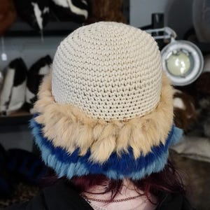 Rabbit Fur Trimmed Hat - add some fun to your winter wardrobe image 4