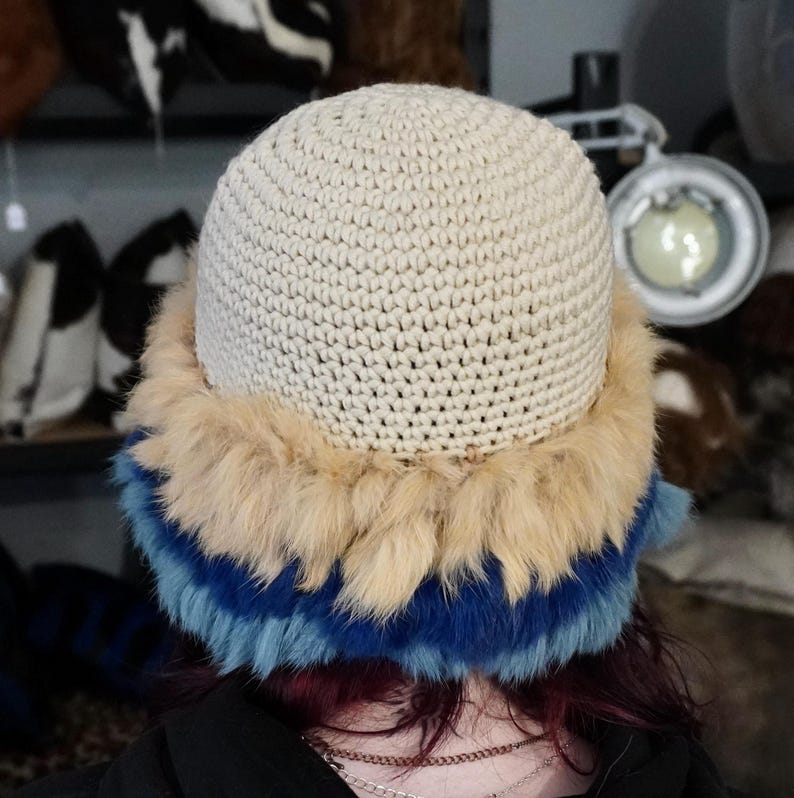 Rabbit Fur Trimmed Hat - add some fun to your winter wardrobe image 4