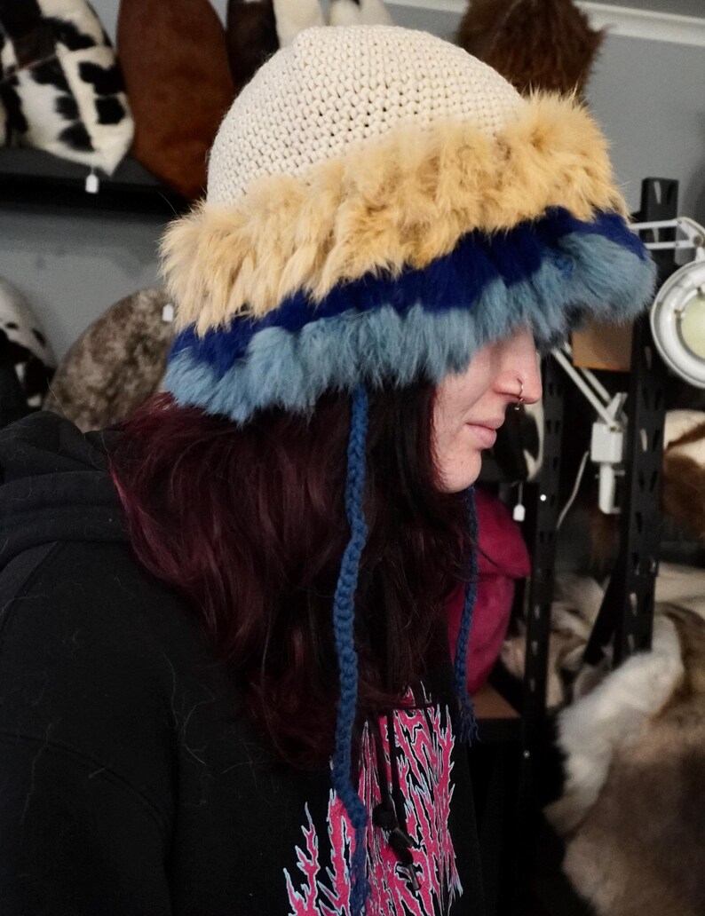 Rabbit Fur Trimmed Hat - add some fun to your winter wardrobe image 7