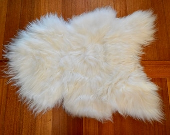 Gorgeous White Long Wool Icelandic Sheepskin Rug