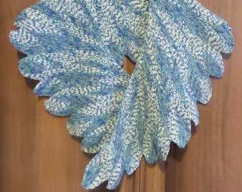 Hand Knit Scarf Gift for Her Knitted Wrap Shawlette Handmade Shawlette Shawl Knit Handmade Knit Birthday Valentine's Gift