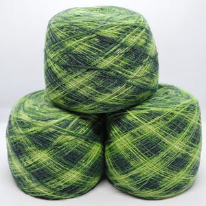 Variegated Green Palette Gradient Merino Blend Yarn 286g - Self-Striping Wool - Ombre Lace Weight Yarn for Knitting, Crochet, & Weaving
